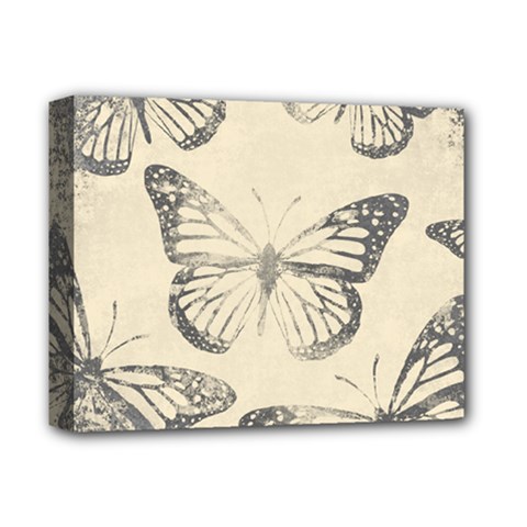 Vintage Ink Stamp On Paper Monarch Butterfly Deluxe Canvas 14  X 11  (stretched) by SpinnyChairDesigns