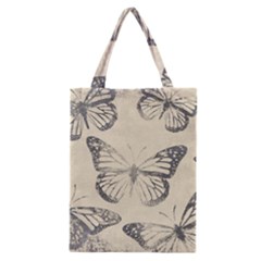 Vintage Ink Stamp On Paper Monarch Butterfly Classic Tote Bag by SpinnyChairDesigns