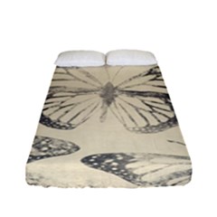 Vintage Ink Stamp On Paper Monarch Butterfly Fitted Sheet (full/ Double Size) by SpinnyChairDesigns