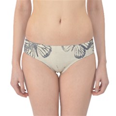 Vintage Ink Stamp On Paper Monarch Butterfly Hipster Bikini Bottoms by SpinnyChairDesigns