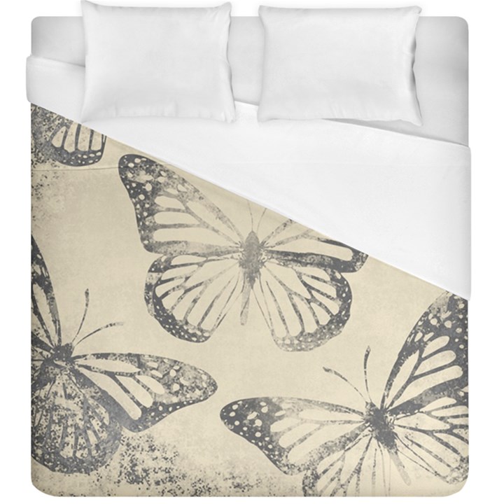 Vintage Ink Stamp on Paper Monarch Butterfly Duvet Cover (King Size)