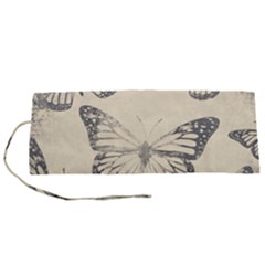 Vintage Ink Stamp On Paper Monarch Butterfly Roll Up Canvas Pencil Holder (s) by SpinnyChairDesigns