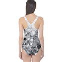 Black and White Abstract Mosaic Pattern One Piece Swimsuit View2