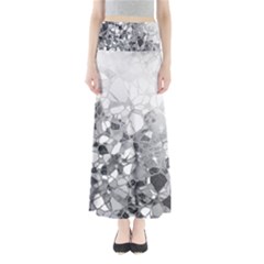 Black And White Abstract Mosaic Pattern Full Length Maxi Skirt by SpinnyChairDesigns