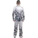 Black and White Abstract Mosaic Pattern Men s Long Sleeve Satin Pyjamas Set View2