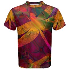 Dragonflies Abstract Colorful Pattern Men s Cotton Tee