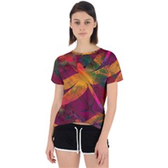 Dragonflies Abstract Colorful Pattern Open Back Sport Tee