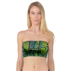 Jungle Print Green Abstract Pattern Bandeau Top by SpinnyChairDesigns