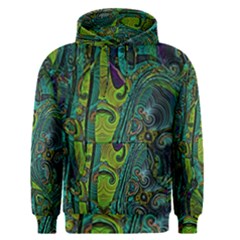 Jungle Print Green Abstract Pattern Men s Core Hoodie by SpinnyChairDesigns