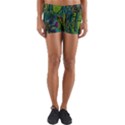 Jungle Print Green Abstract Pattern Yoga Shorts View1