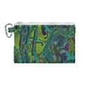 Jungle Print Green Abstract Pattern Canvas Cosmetic Bag (Medium) View1