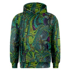 Jungle Print Green Abstract Pattern Men s Overhead Hoodie by SpinnyChairDesigns