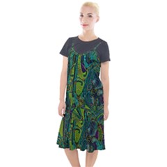 Jungle Print Green Abstract Pattern Camis Fishtail Dress by SpinnyChairDesigns