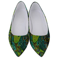 Jungle Print Green Abstract Pattern Women s Low Heels by SpinnyChairDesigns