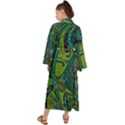 Jungle Print Green Abstract Pattern Maxi Kimono View2