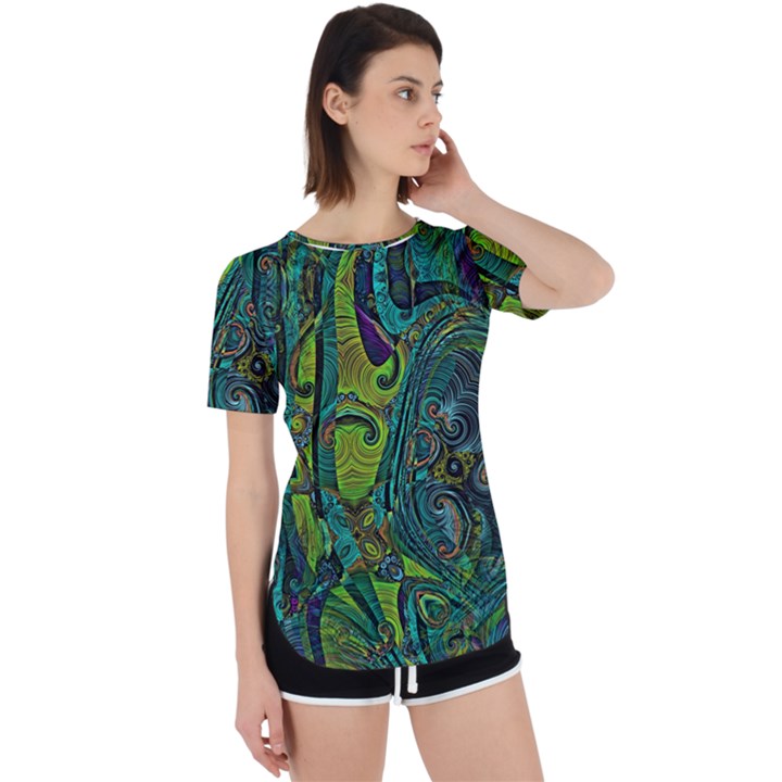 Jungle Print Green Abstract Pattern Perpetual Short Sleeve T-Shirt