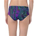 Purple Teal Abstract Jungle Print Pattern Mid-Waist Bikini Bottoms View2