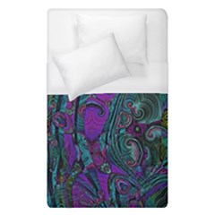 Purple Teal Abstract Jungle Print Pattern Duvet Cover (single Size) by SpinnyChairDesigns