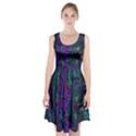 Purple Teal Abstract Jungle Print Pattern Racerback Midi Dress View1