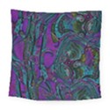 Purple Teal Abstract Jungle Print Pattern Square Tapestry (Large) View1