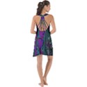 Purple Teal Abstract Jungle Print Pattern Show Some Back Chiffon Dress View2