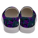 Purple Teal Abstract Jungle Print Pattern Men s Canvas Slip Ons View4