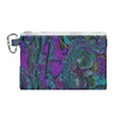 Purple Teal Abstract Jungle Print Pattern Canvas Cosmetic Bag (Medium) View1