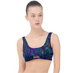 Purple Teal Abstract Jungle Print Pattern The Little Details Bikini Top by SpinnyChairDesigns