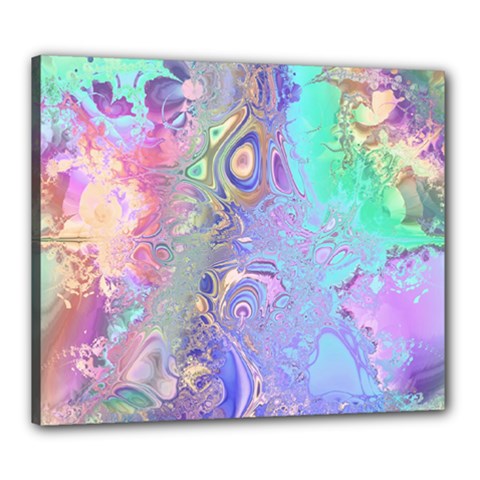 Pastel Marble Paint Swirl Pattern Canvas 24  X 20  (stretched) by SpinnyChairDesigns