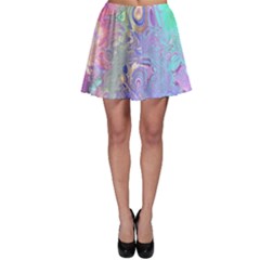 Pastel Marble Paint Swirl Pattern Skater Skirt by SpinnyChairDesigns