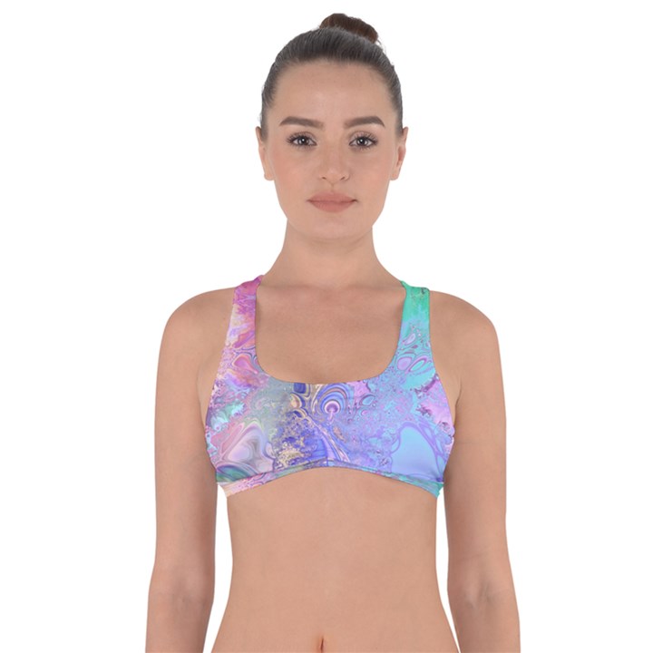 Pastel Marble Paint Swirl Pattern Got No Strings Sports Bra