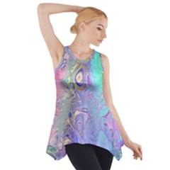 Pastel Marble Paint Swirl Pattern Side Drop Tank Tunic by SpinnyChairDesigns