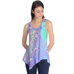 Pastel Marble Paint Swirl Pattern Sleeveless Tunic by SpinnyChairDesigns