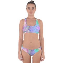 Pastel Marble Paint Swirl Pattern Cross Back Hipster Bikini Set by SpinnyChairDesigns