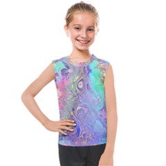 Pastel Marble Paint Swirl Pattern Kids  Mesh Tank Top