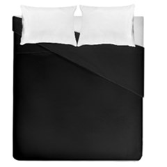 Plain Black Solid Color Duvet Cover Double Side (queen Size) by FlagGallery