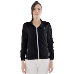 Plain Black Solid Color Women s Windbreaker by FlagGallery