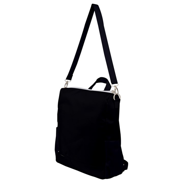 Plain Black Solid Color Crossbody Backpack