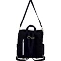 Plain Black Solid Color Crossbody Backpack View3