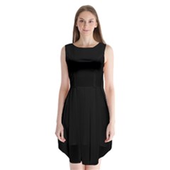 Plain Black Solid Color Sleeveless Chiffon Dress   by FlagGallery