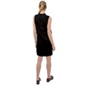 Plain Black Solid Color Sleeveless Shirt Dress View2