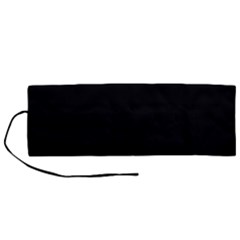 Plain Black Solid Color Roll Up Canvas Pencil Holder (m) by FlagGallery