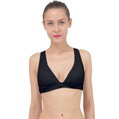 Plain Black Solid Color Classic Banded Bikini Top by FlagGallery