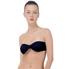 Plain Black Solid Color Classic Bandeau Bikini Top  by FlagGallery