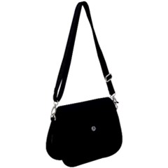 Plain Black Solid Color Saddle Handbag by FlagGallery