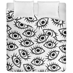 Black And White Cartoon Eyeballs Duvet Cover Double Side (california King Size)