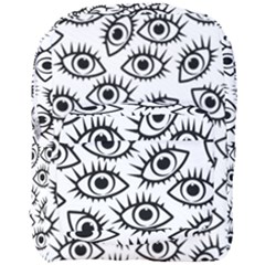 Black And White Cartoon Eyeballs Full Print Backpack by SpinnyChairDesigns