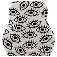 Black And White Cartoon Eyeballs Car Seat Velour Cushion  by SpinnyChairDesigns