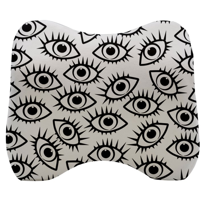 Black and White Cartoon Eyeballs Velour Head Support Cushion