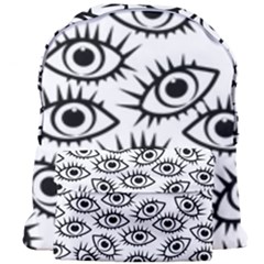 Black And White Cartoon Eyeballs Giant Full Print Backpack by SpinnyChairDesigns